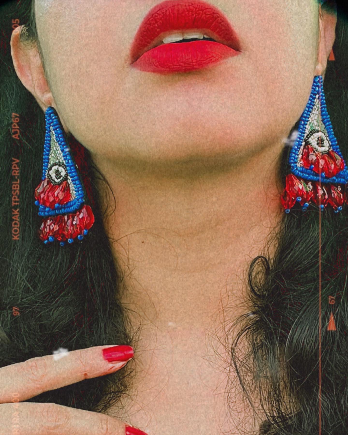 Triangle Evil Eye Earrings image 4