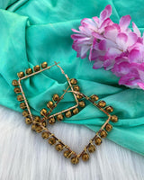 Golden Crystal Hoops image 0