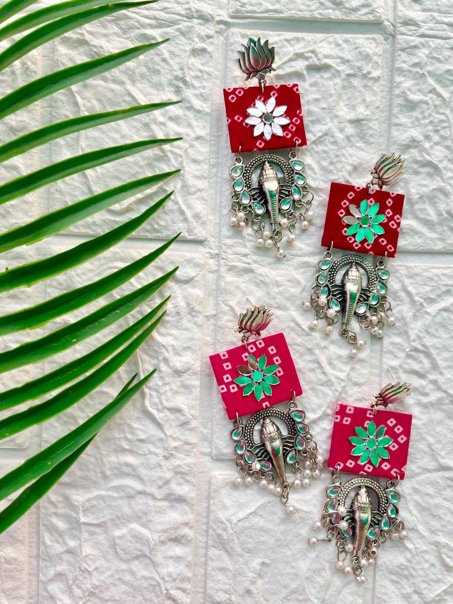 Bandhni Ganesha Earrings image 0