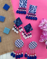 Indigo Fabric Earrings image 1