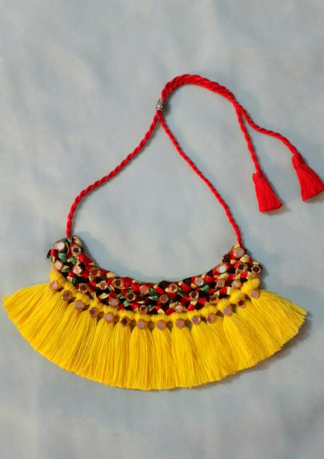 Yellow Tassel Choker image 0