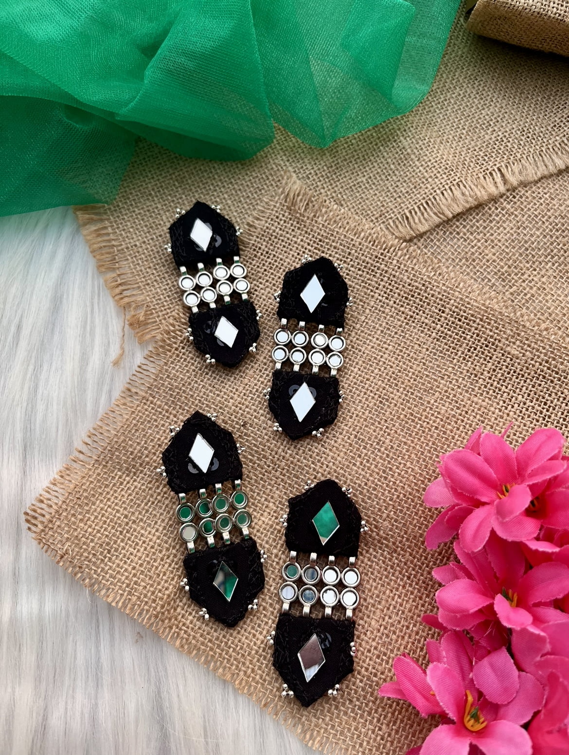 Long Mirror Earrings image 0