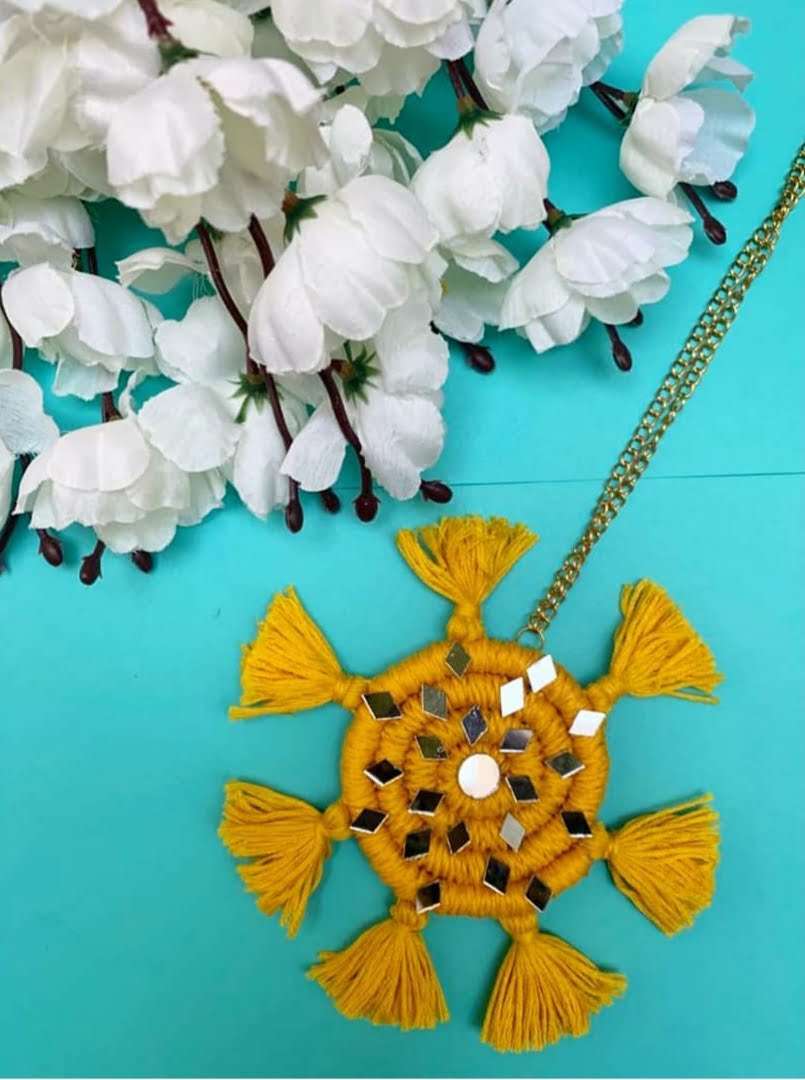 Macrame Sunshine Neckpiece image 0