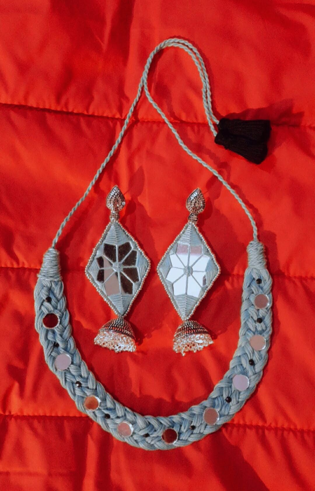 Braided Coin Choker & Earrings Combo image 0