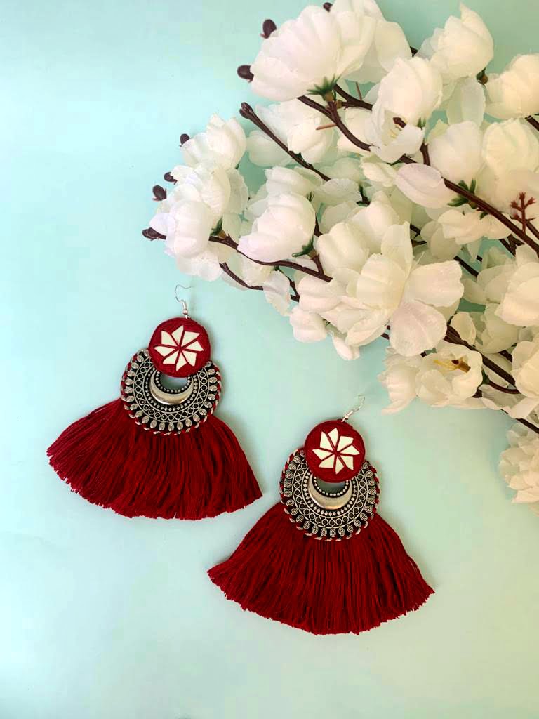 Statement Tassel Earrings- Solid image 0