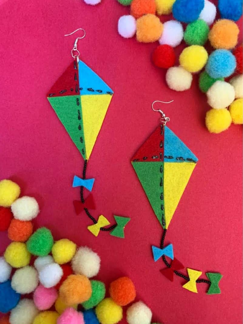 Colorful Kite Earrings image 0