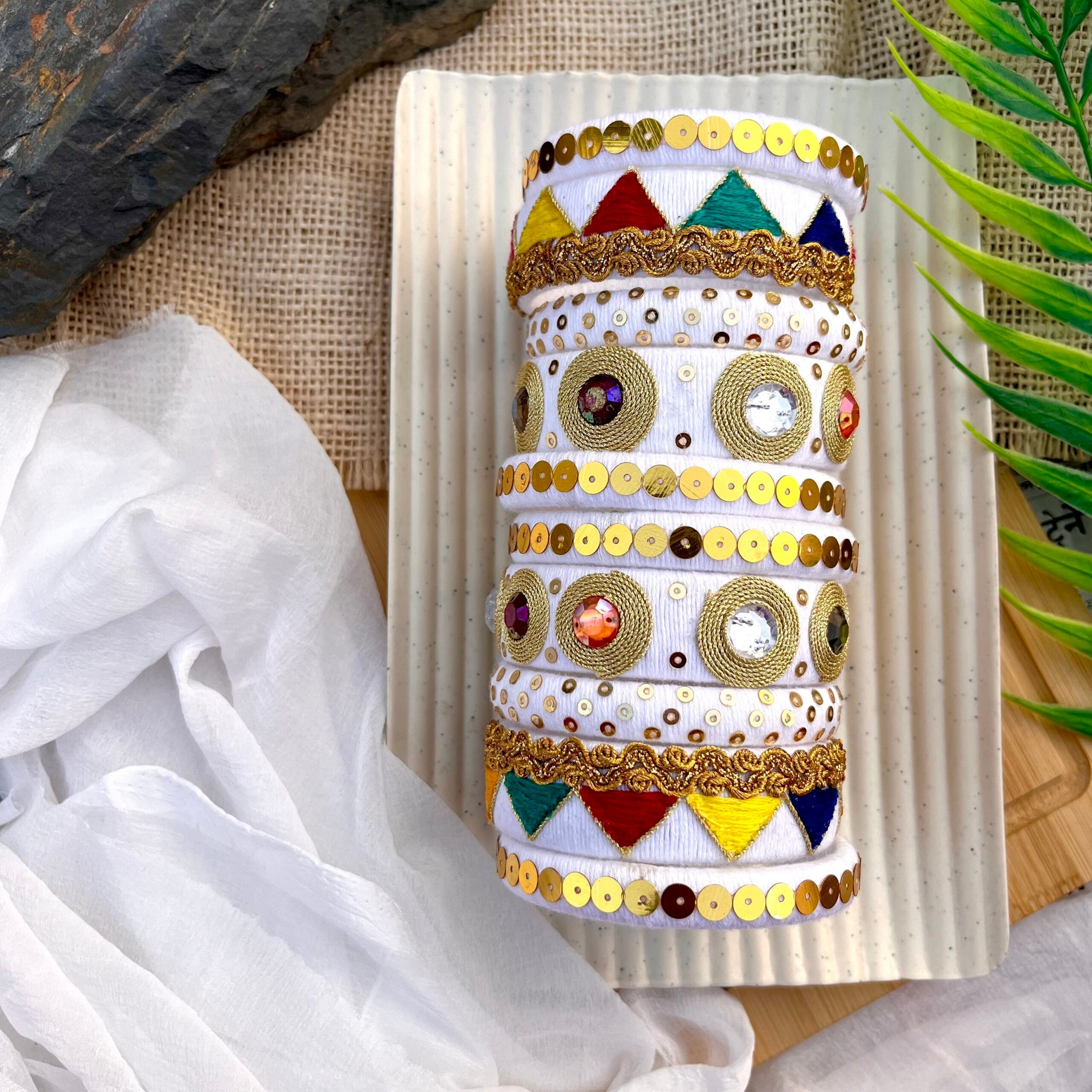 Falak Bangles Set- White image 0