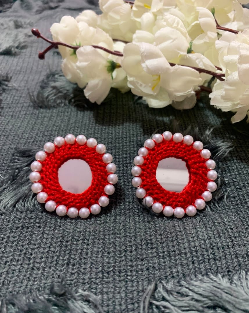 Round Mirror Studs & Ring image 2