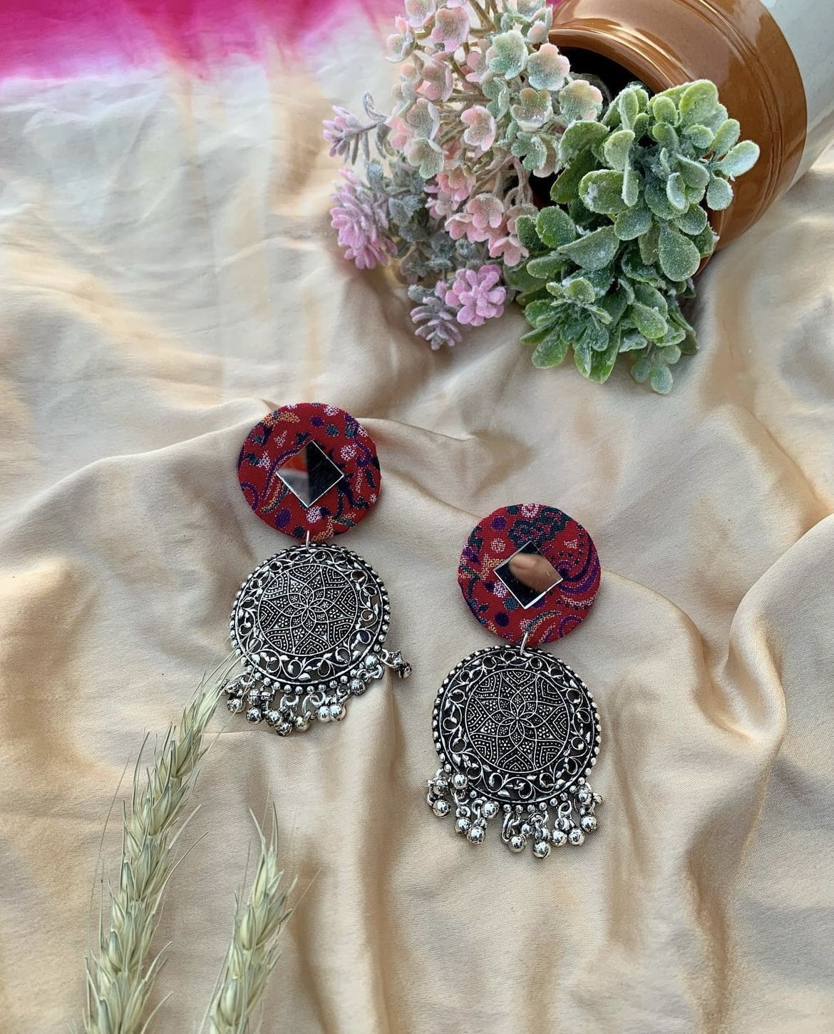 Rogue Pink Oxidized Earrings image 0