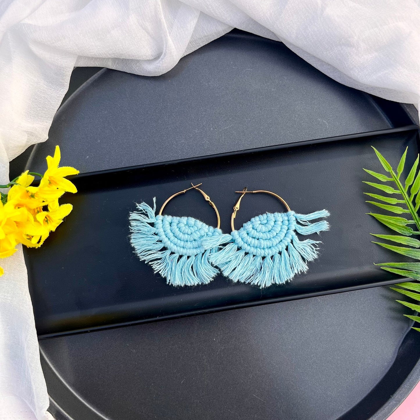 Semi Circle Macrame Hoops image 4