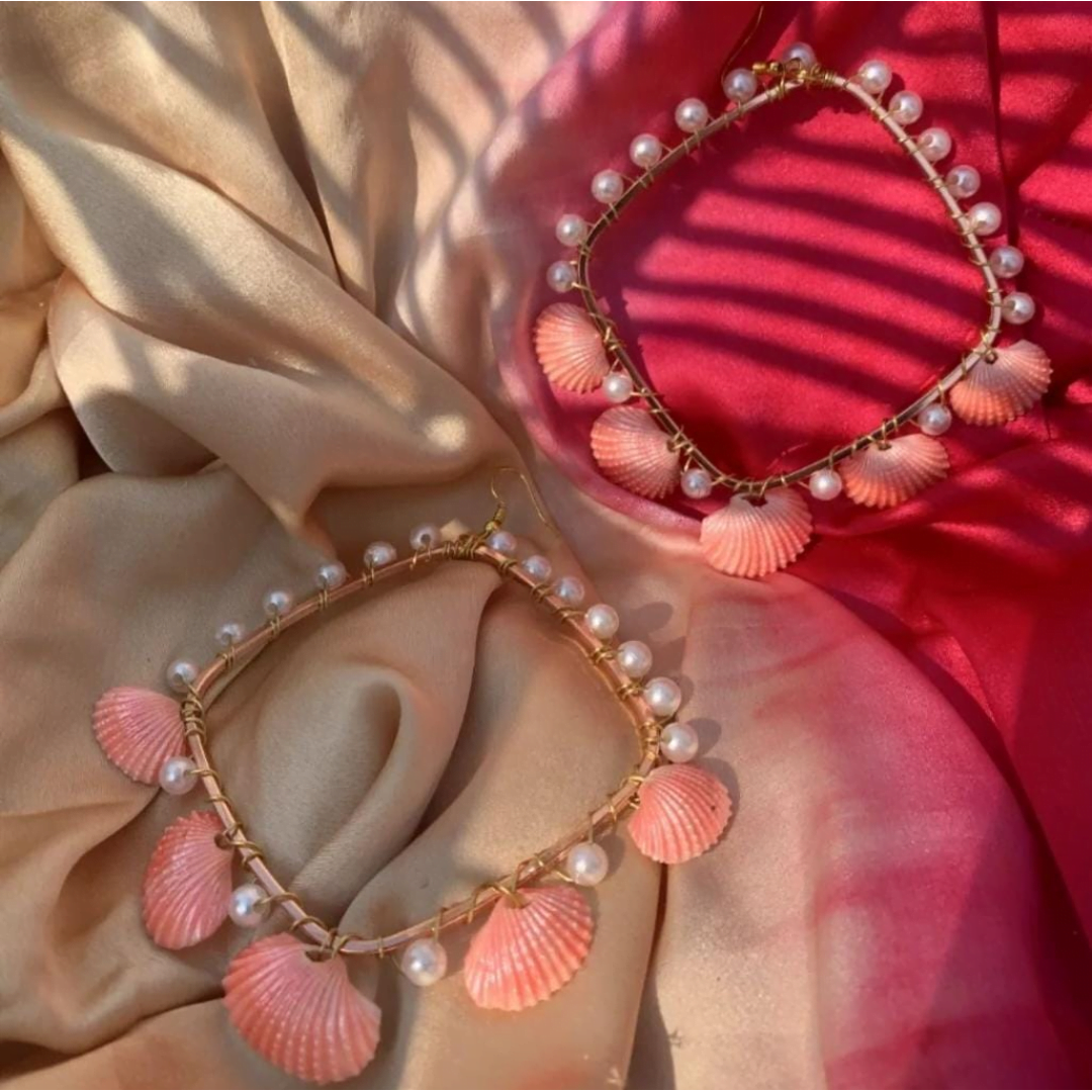 Square Shell Hoops image 0