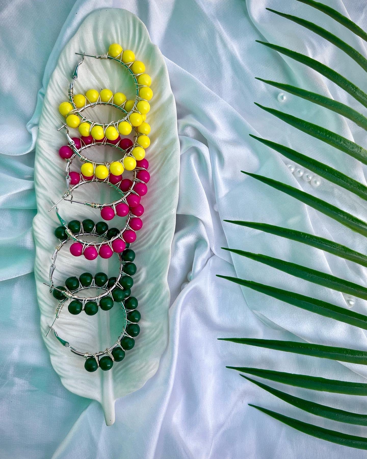 Cute Beaded Hoops-lll image 0