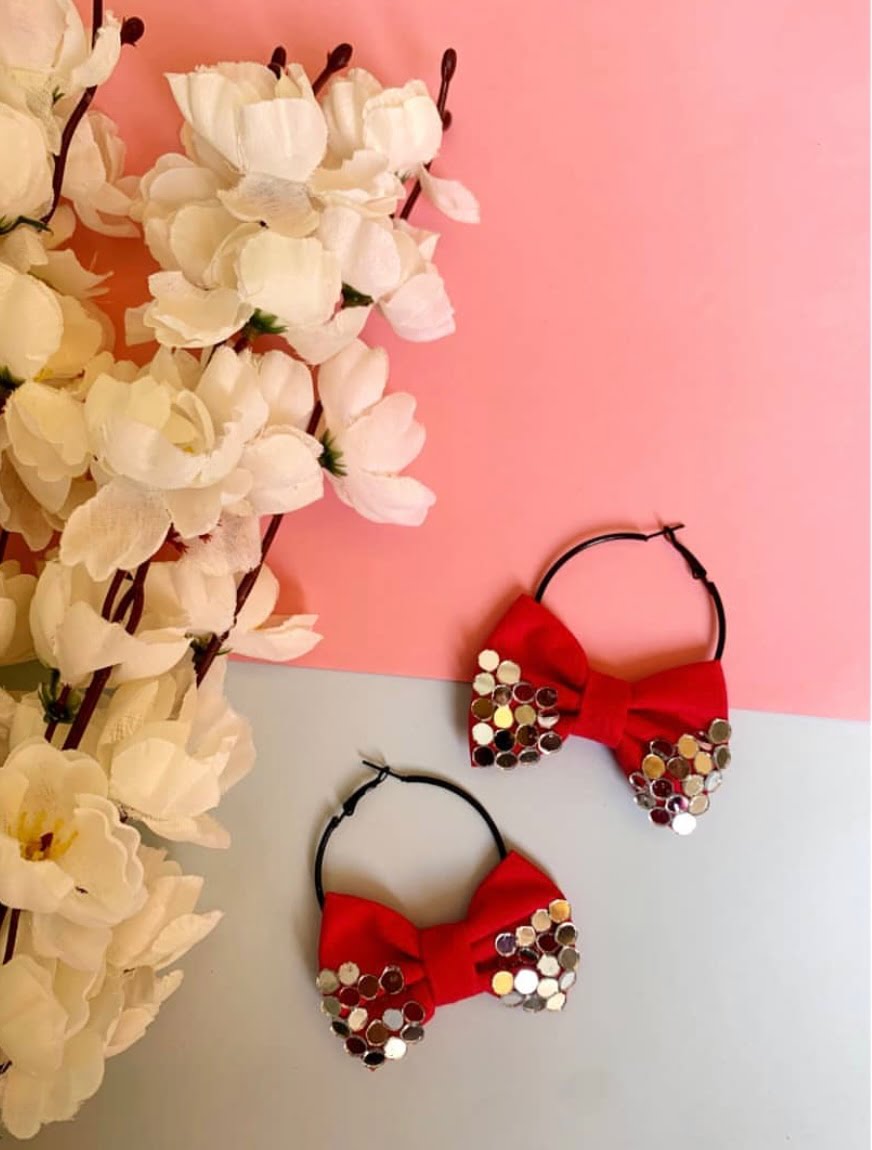 Embellished Bow Hoops-l image 0