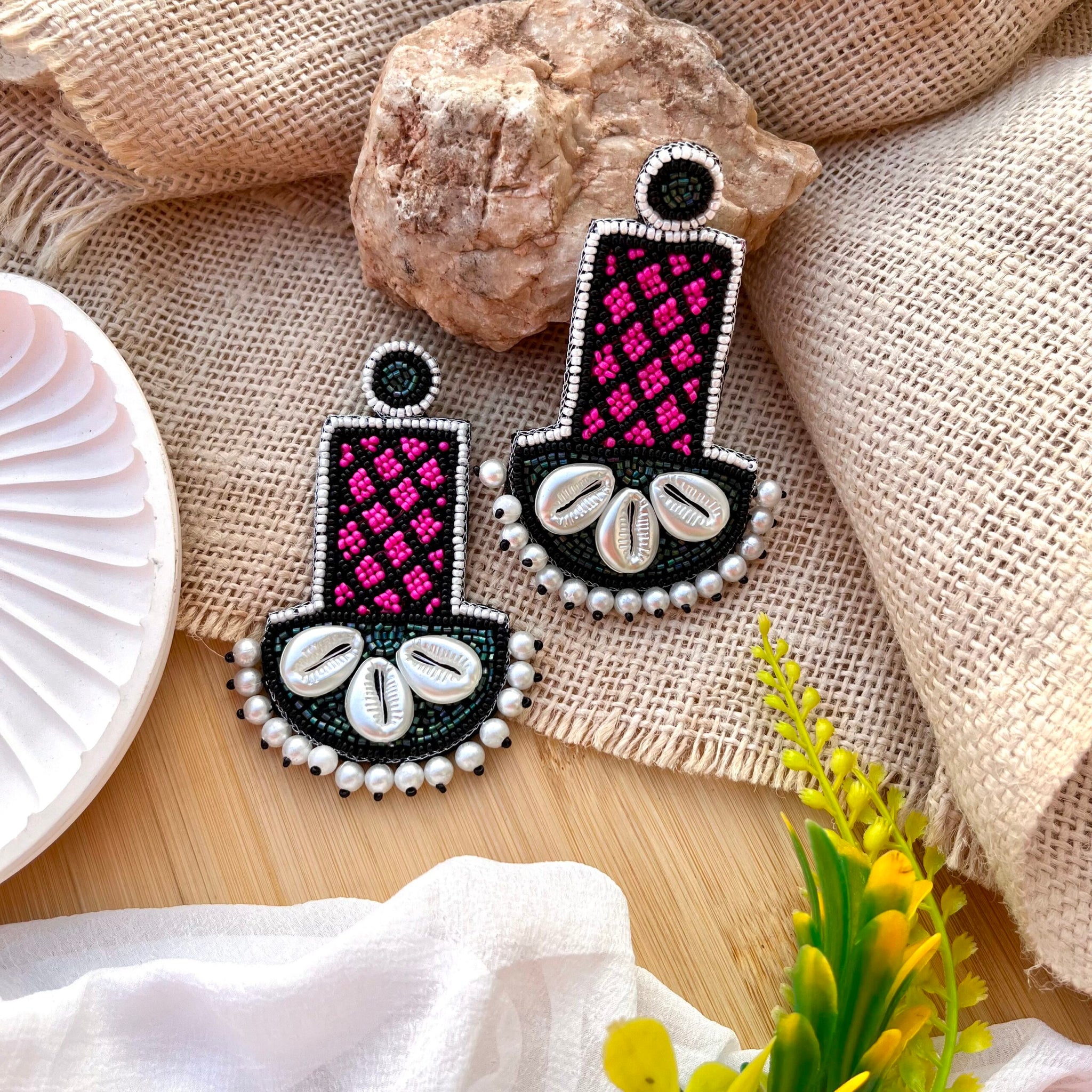 Indowestern Shell Earrings image 0