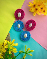 Dual Tone Beaded Earrings image 3