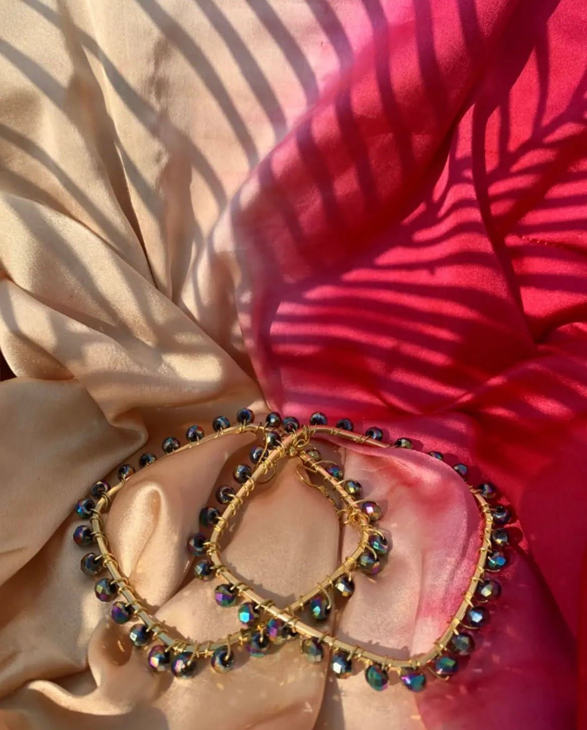 Square Crystal Hoops image 0