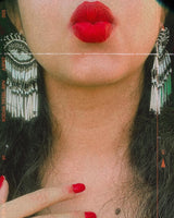 Statement Evil Eye Earrings-Black image 1