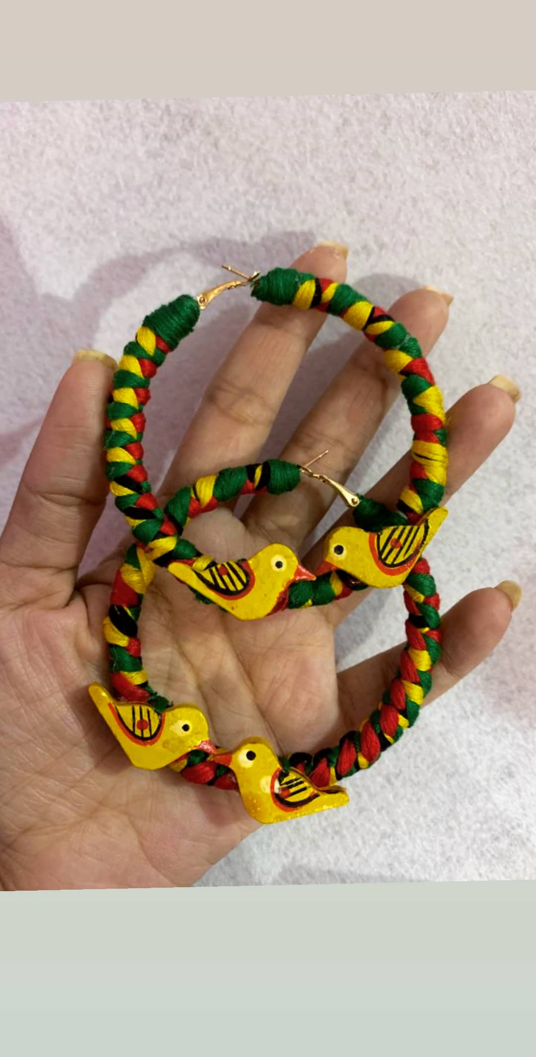 Multicolor Bird Hoops image 0