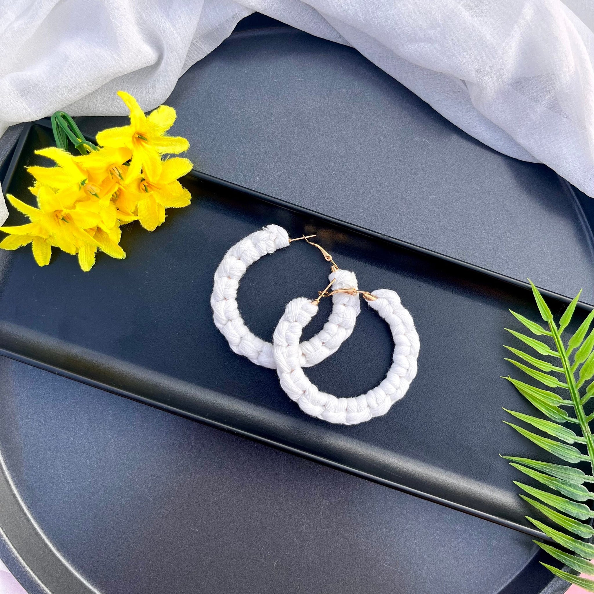 Pastel Macrame Hoops image 5