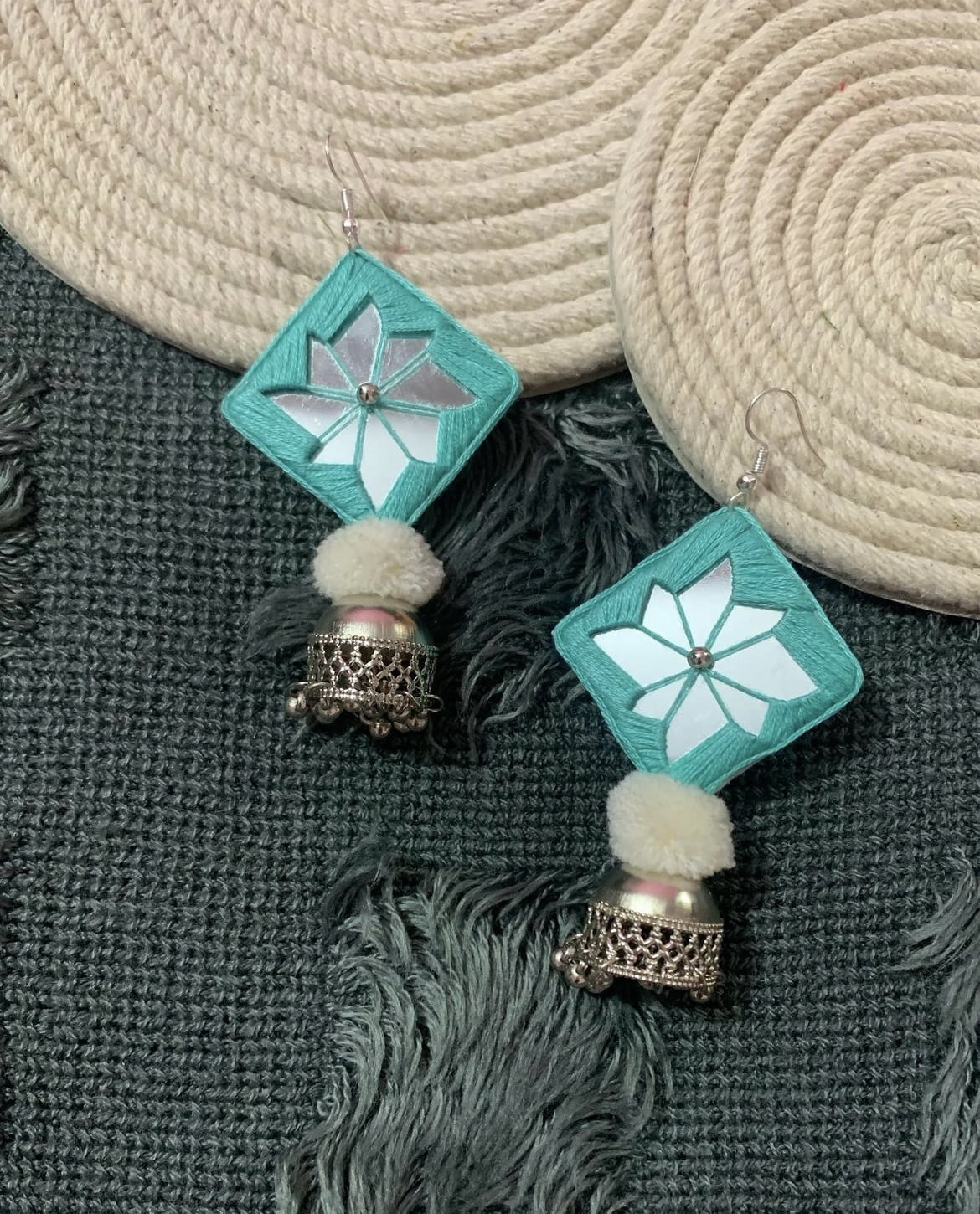 Square Mirror Jhumkas image 0