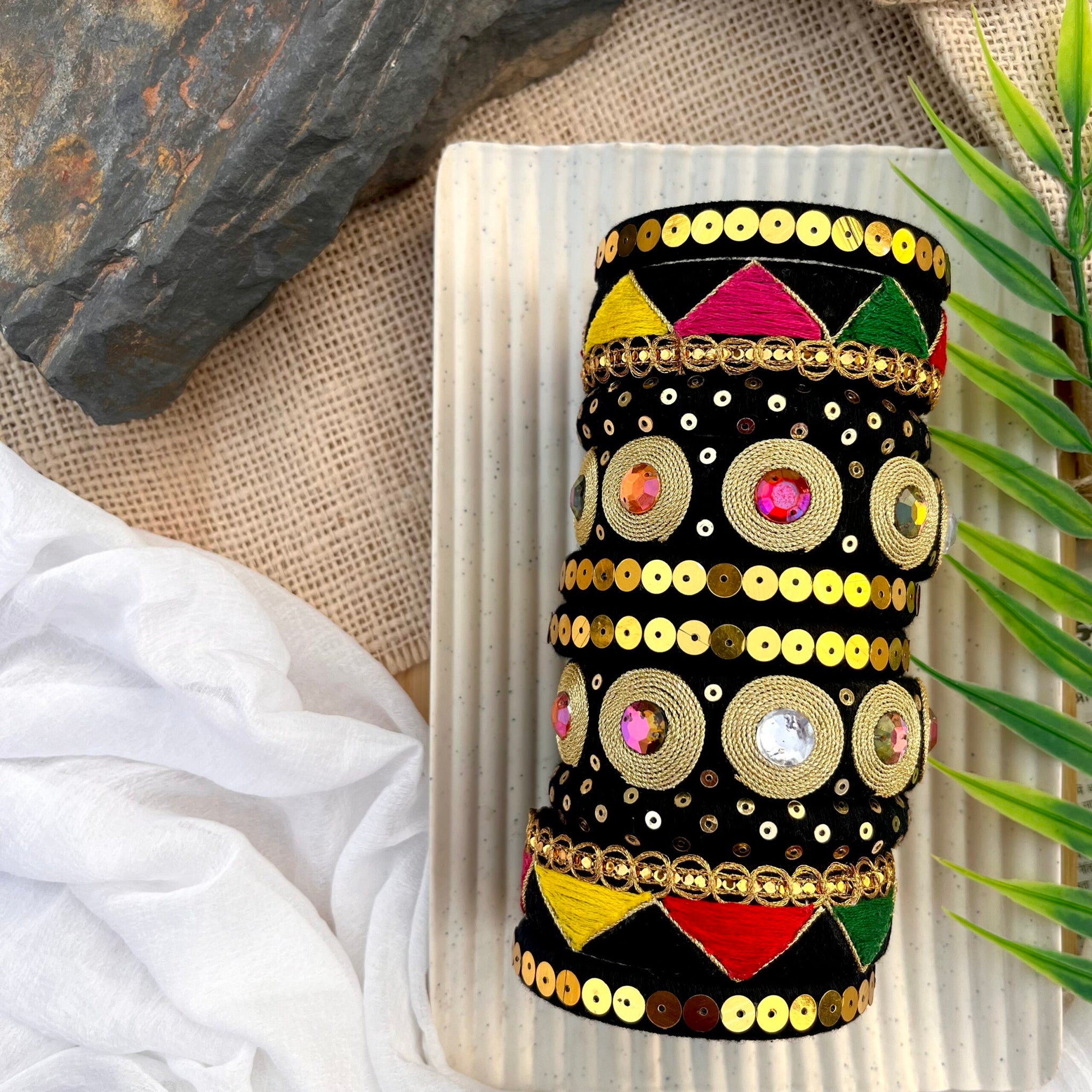 Falak Bangles Set- Black image 0