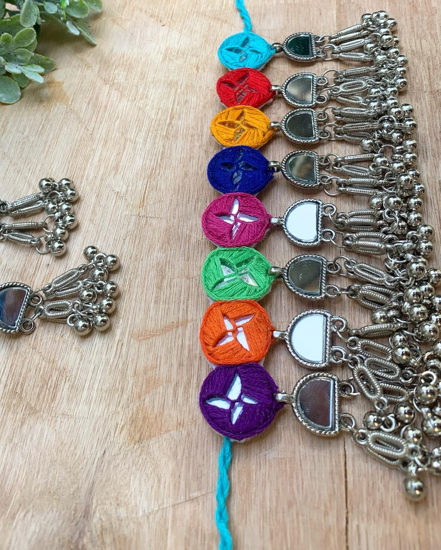 Oxidized Mirror Jewellery Set image 1