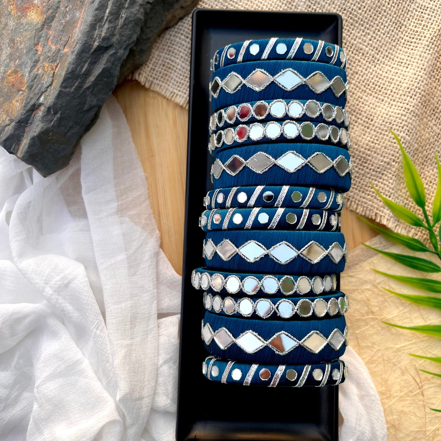 Jhalak Bangles Set- Peacock Blue image 0