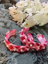 Braided Pearl Hoops image 1