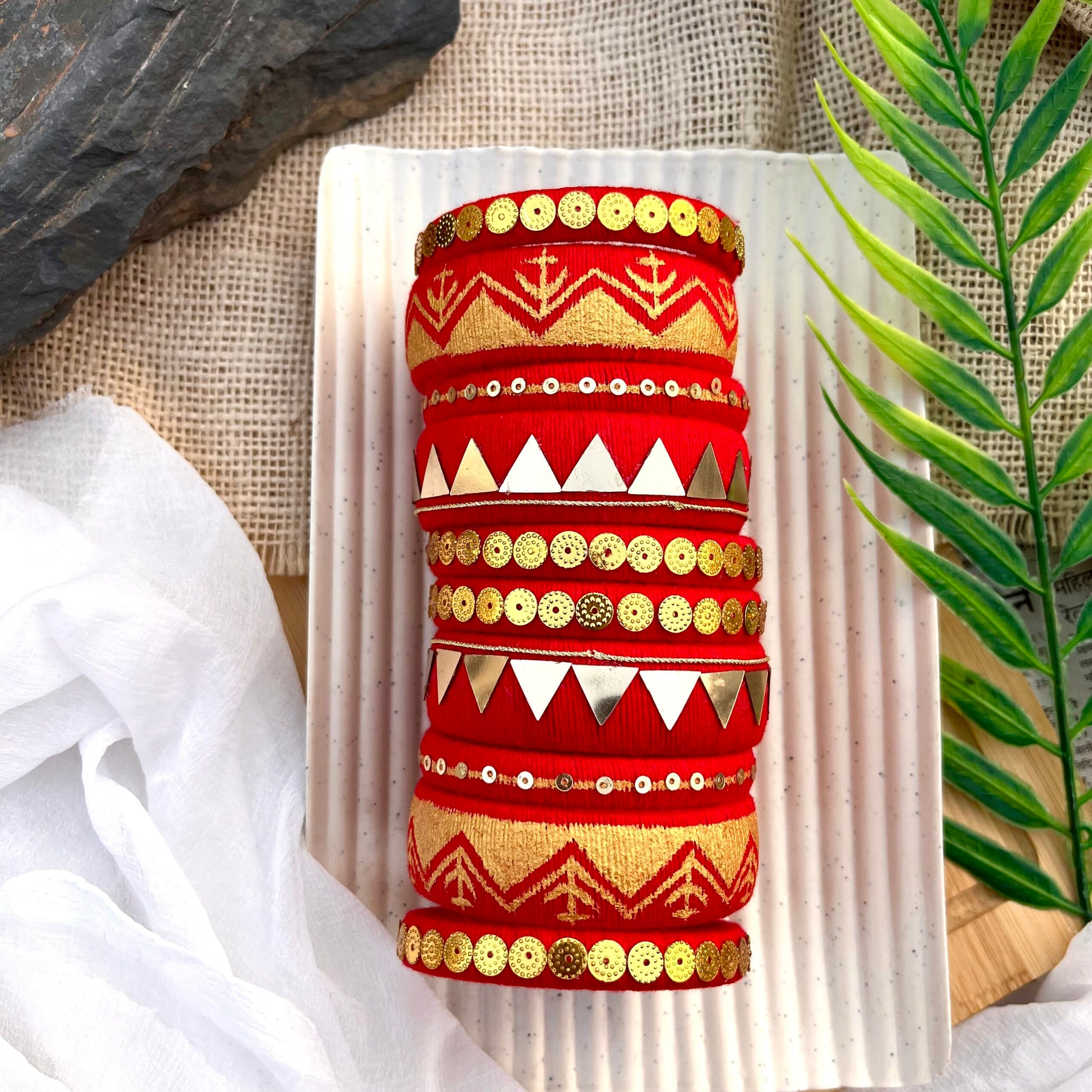 Raunak Bangles Set- Red image 0