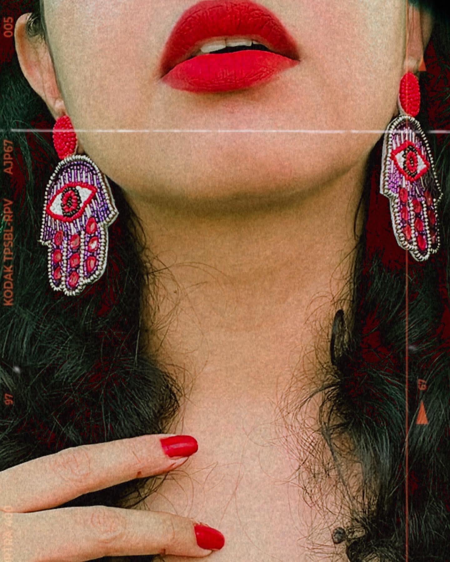 Hamza Mirror Earrings image 1