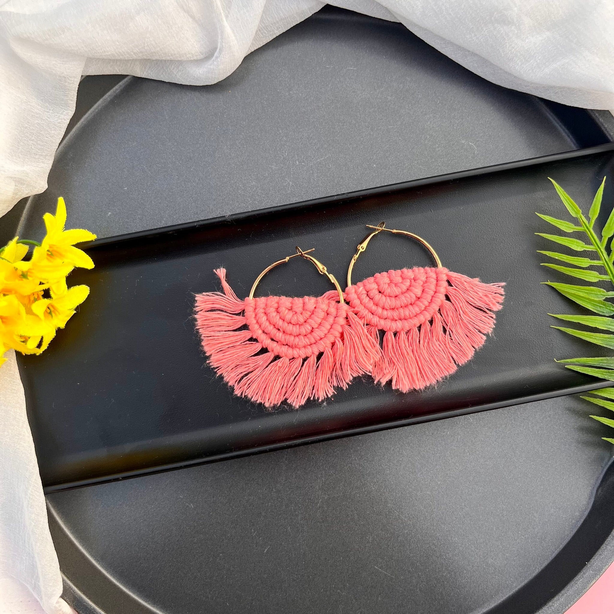 Semi Circle Macrame Hoops image 6