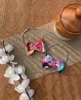 Quirky Printed Bow Hoops-lll image 1
