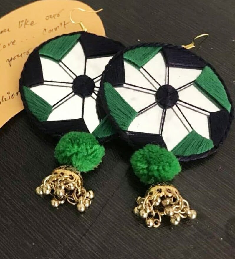 Dual Tone Mirror Earrings image 1