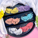 Semi Circle Macrame Hoops image 0