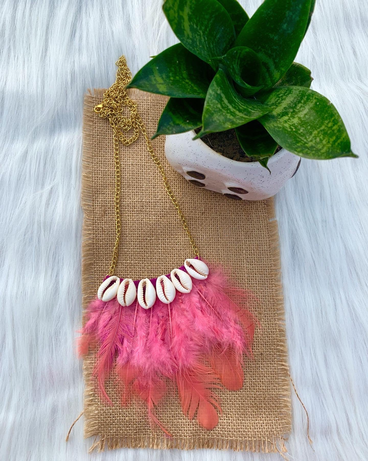 Bohemian Feather Neckpiece- Solid image 0
