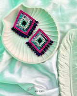 Rhombus Evil Eye Earrings image 0