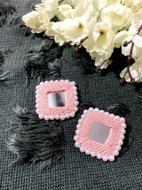 Square Mirror Studs & Ring image 1