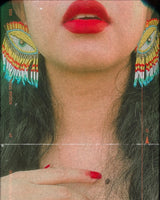 Statement Evil Eye Earrings- Yellow image 1