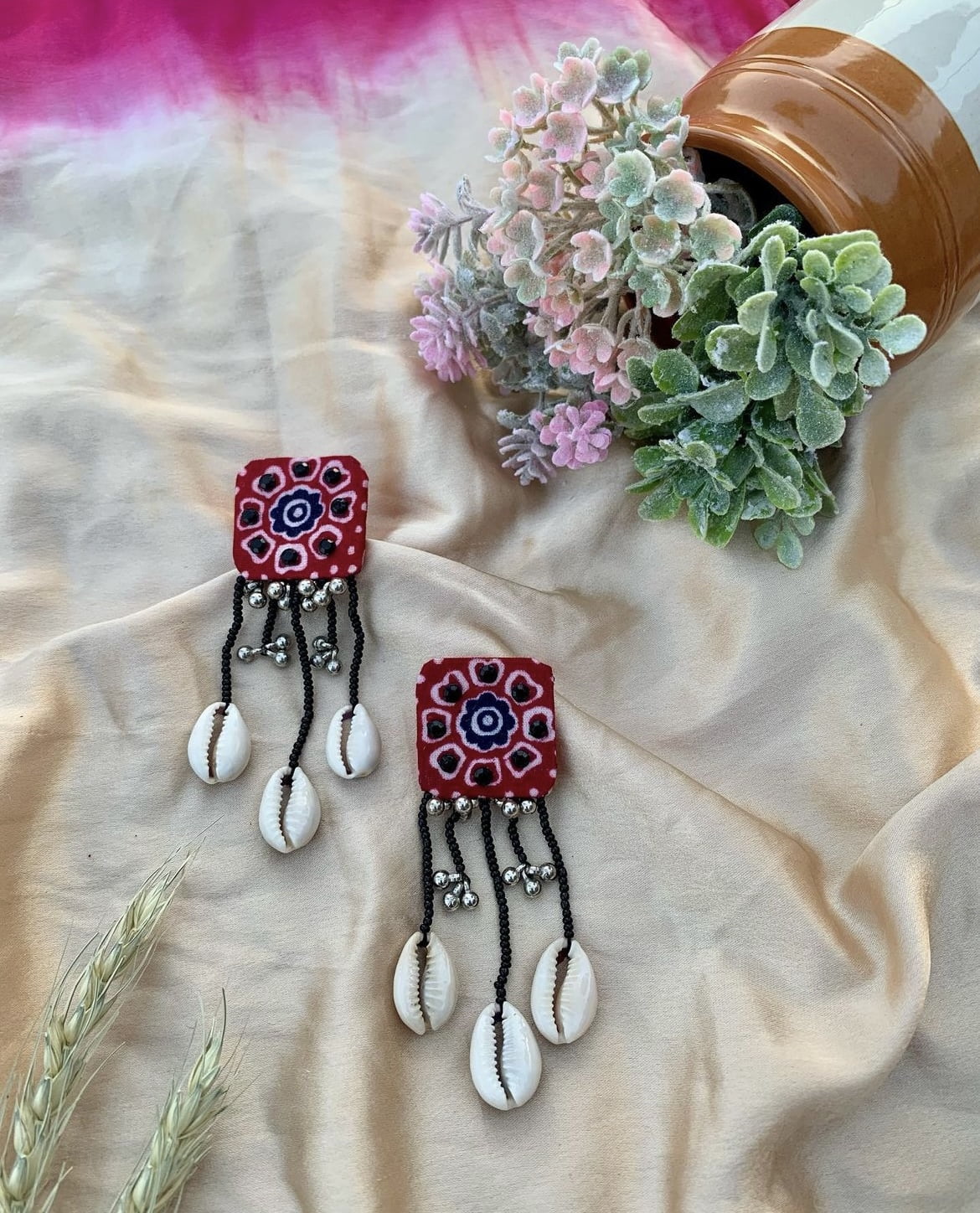 Ajrakh Print Earrings image 0