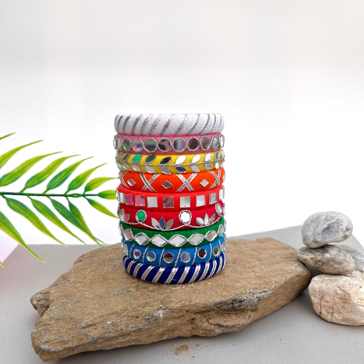 Satrang Bangle Set- Silver image 0