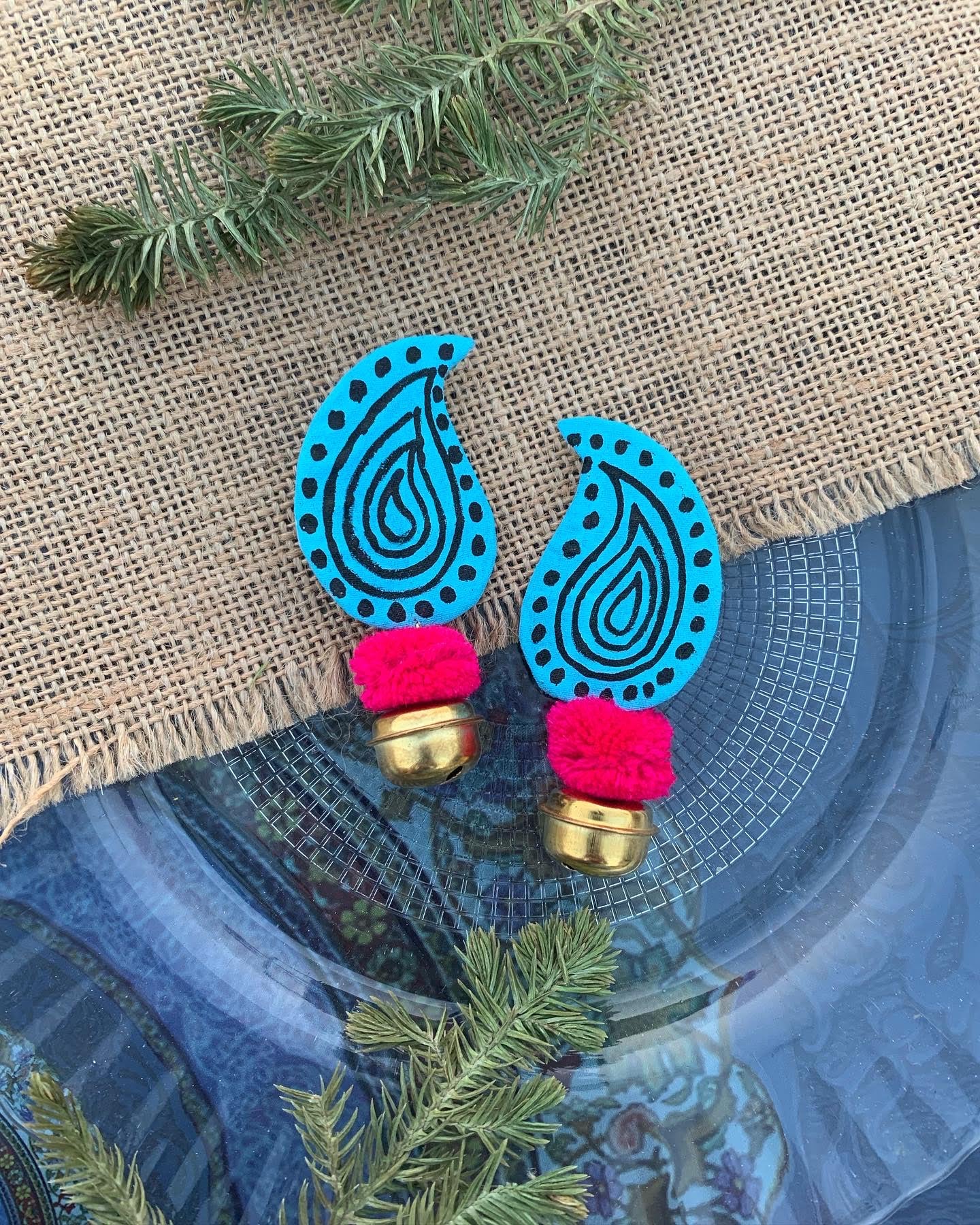 Handpainted Paisley Earrings image 2