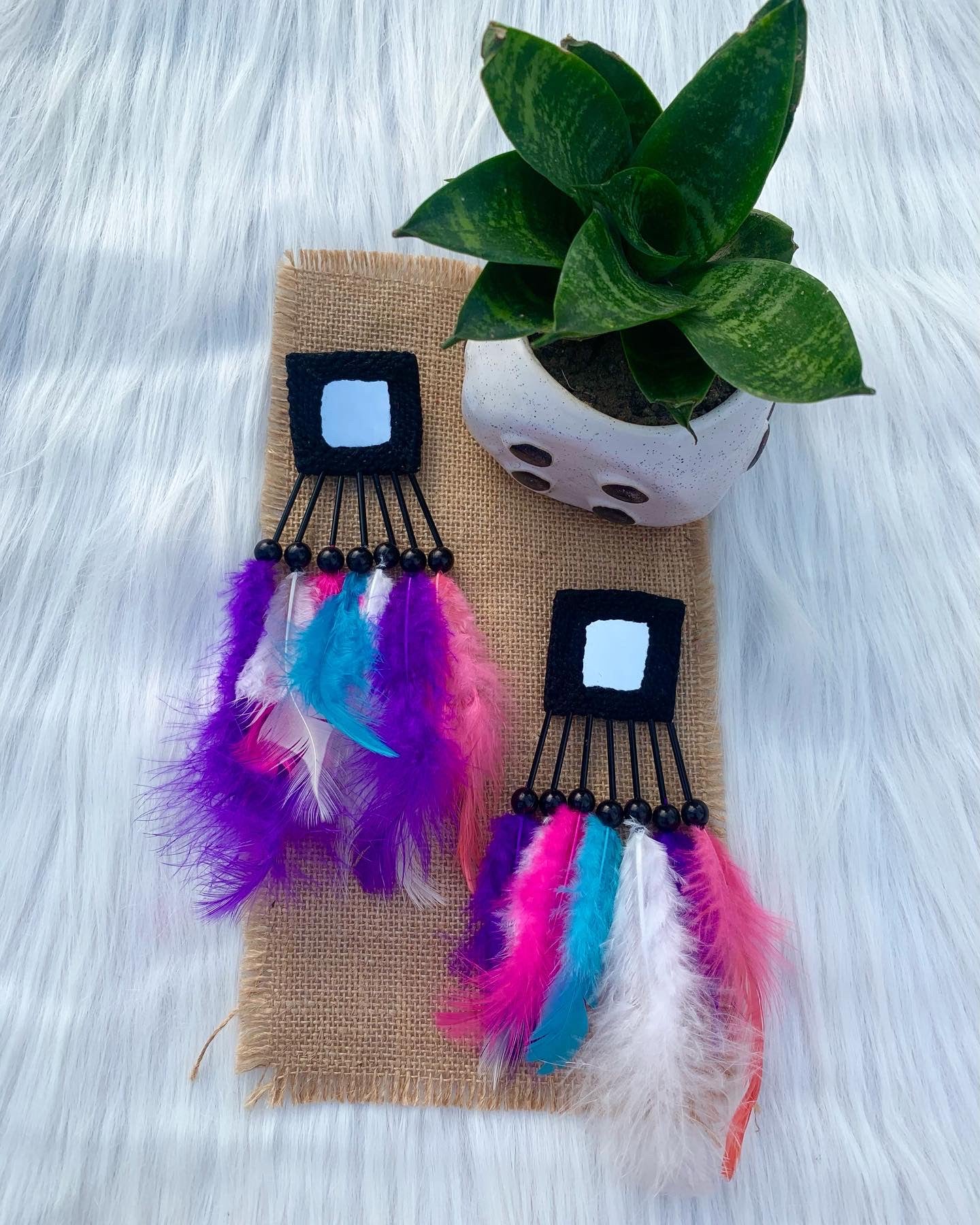 Bohemian Oversized Mirror Earrings image 0