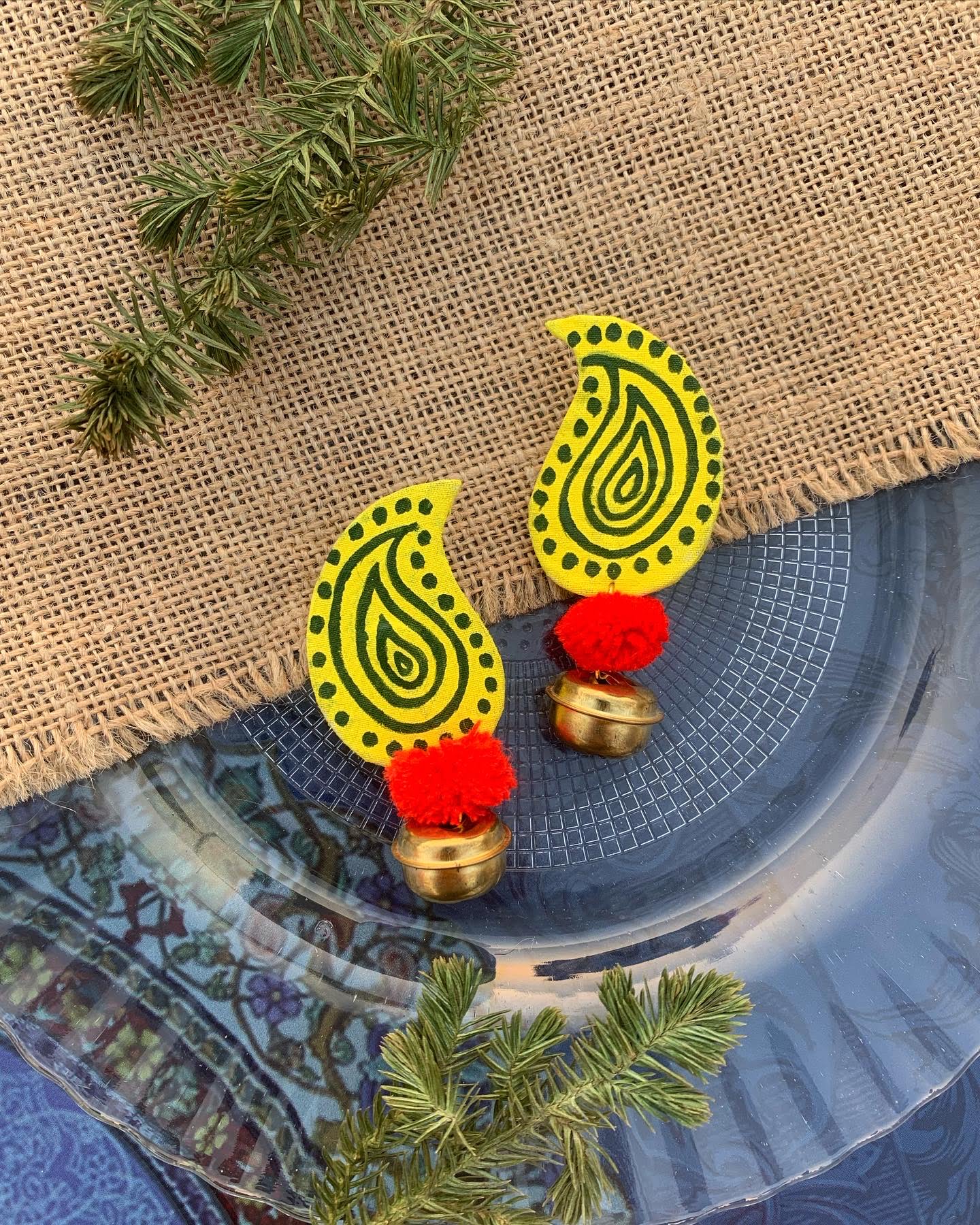 Handpainted Paisley Earrings image 1