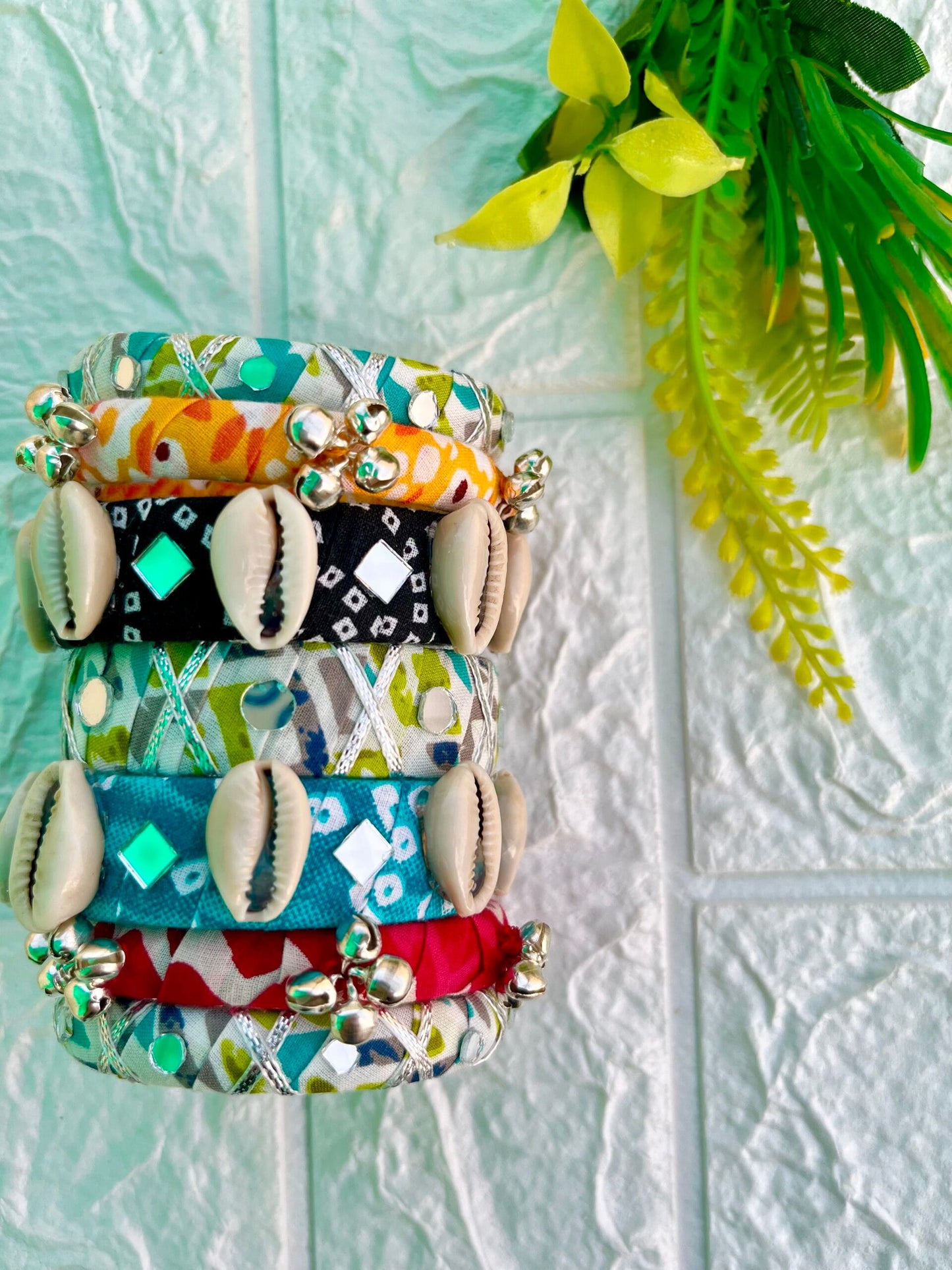 Printed Shell Bangle Set image 2