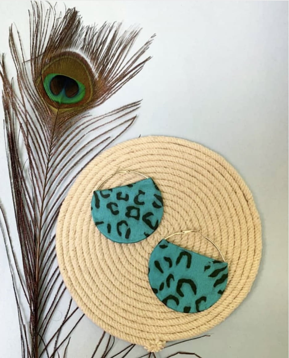 Animal Print Satin Hoops image 0