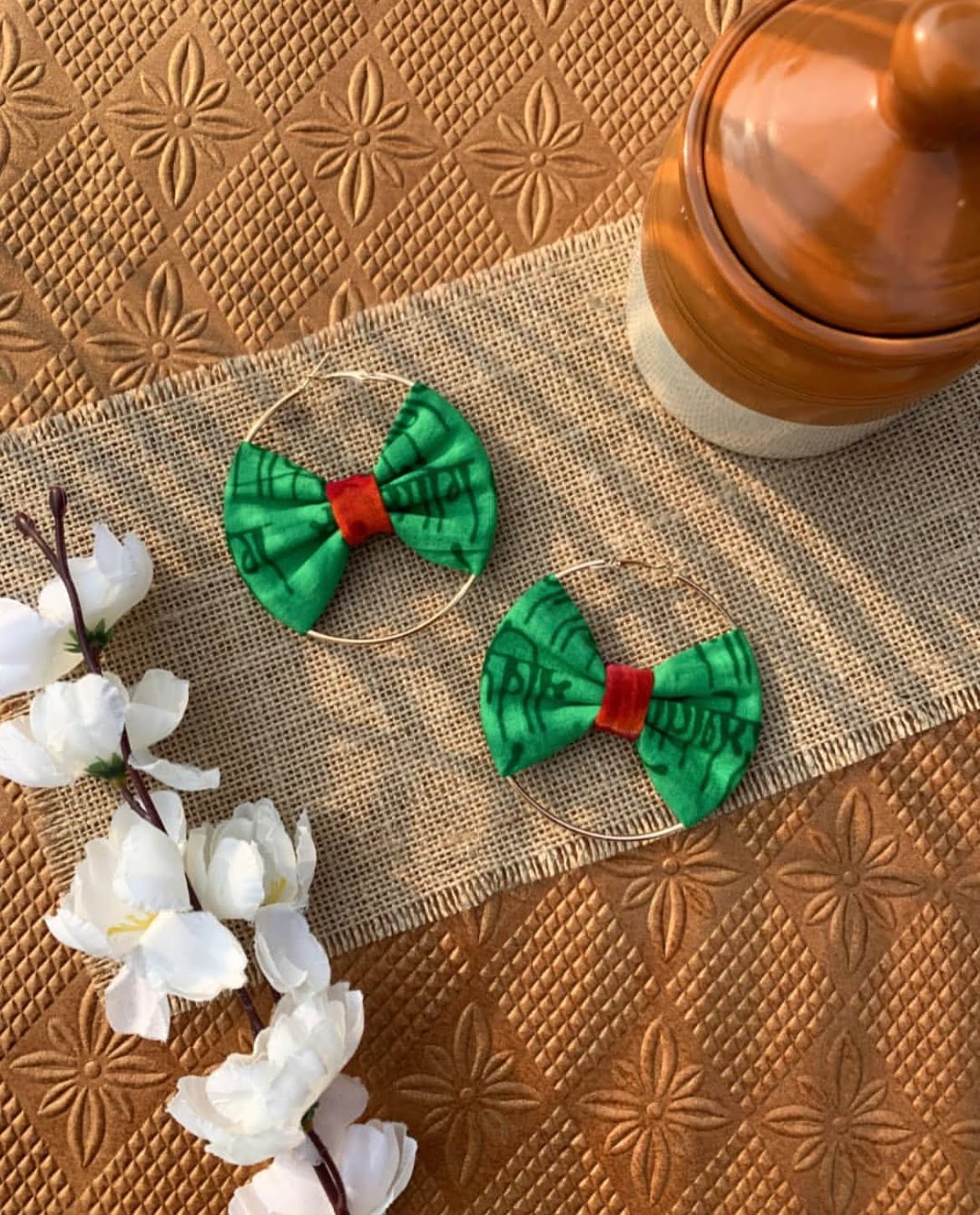 Quirky Printed Bow Hoops-l image 2