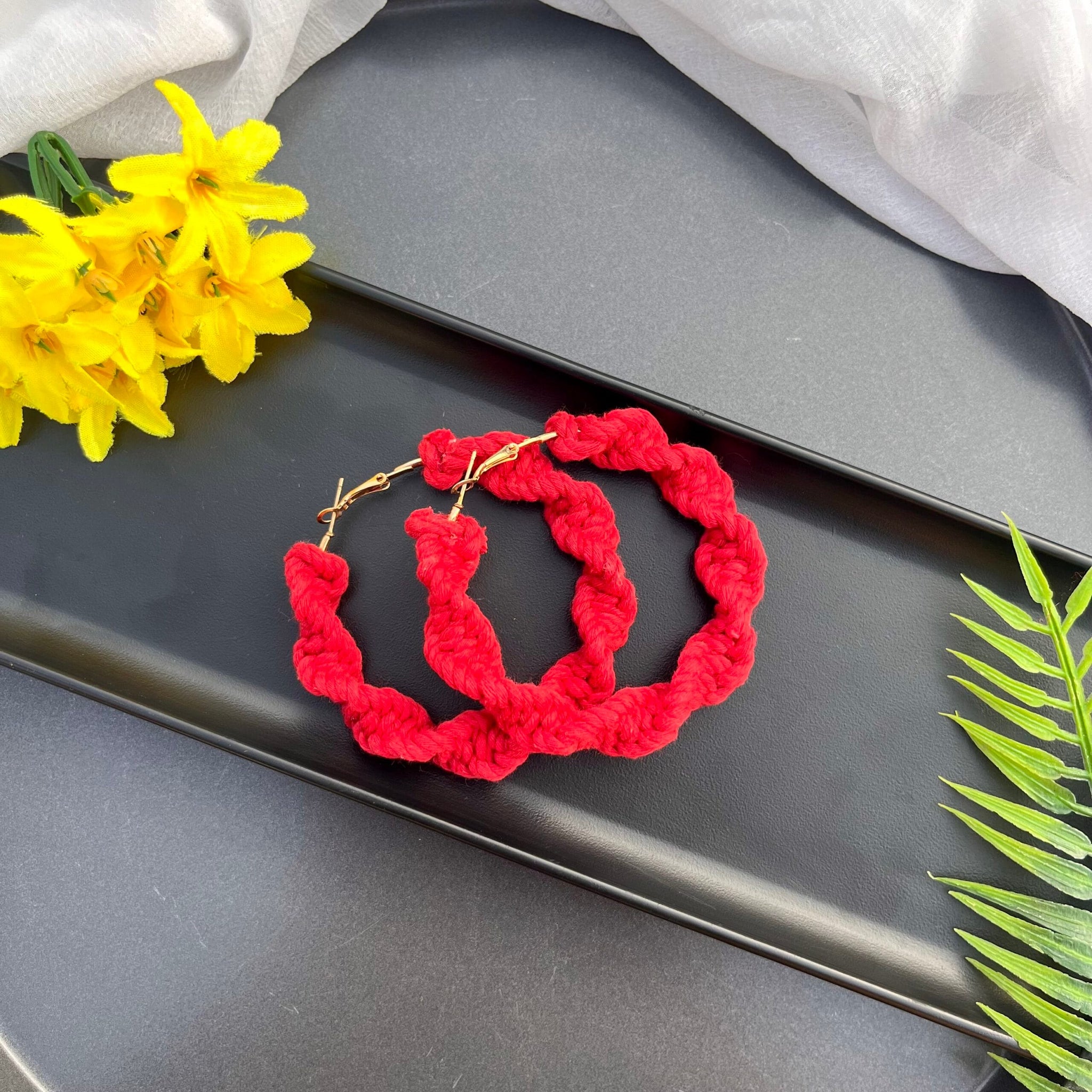 Twisted Macrame Hoops image 1