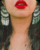 Statement Evil Eye Earrings-Black image 2