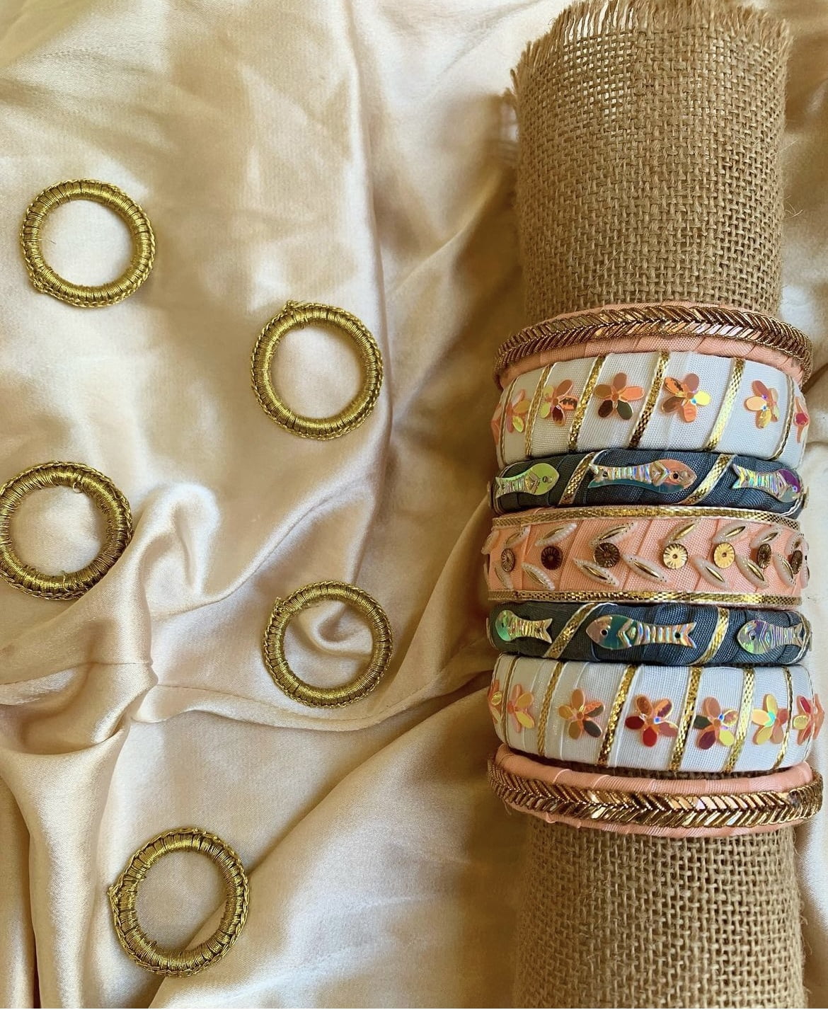 Peach & White Fish Bangles image 0