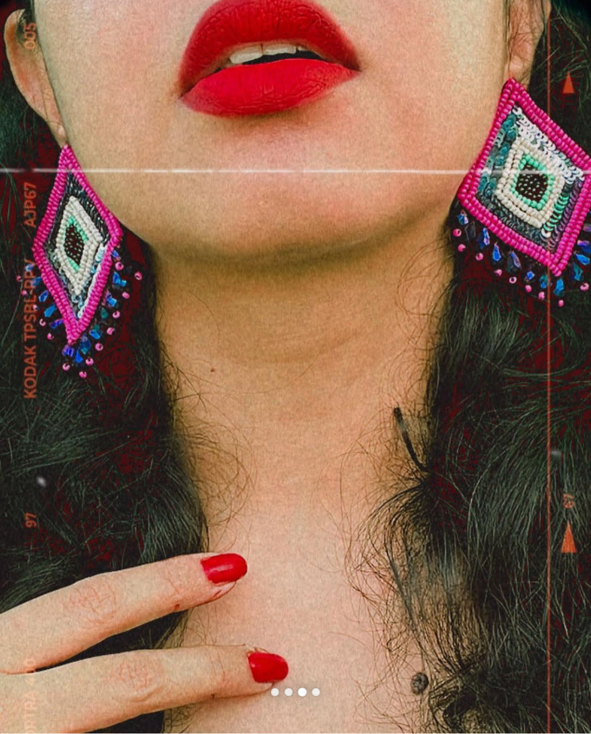 Rhombus Evil Eye Earrings image 1